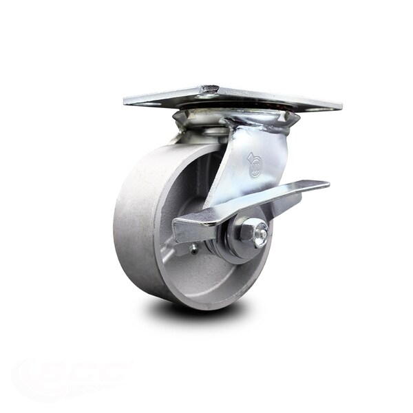 5 Inch Heavy Duty Semi Steel Caster with Ball Bearing and Brake